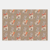 Rustic Kraft Winter Woodland Baby Hare Deer Moose Inpakpapier Vel (Voorkant)