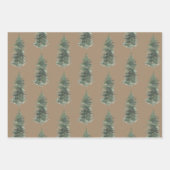 Rustic Kraft Winter Woodland Blue Spruce Trees Inpakpapier Vel (Voorkant 2)