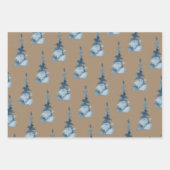 Rustic Kraft Winter Woodland Blue Spruce Trees Inpakpapier Vel (Voorkant 3)