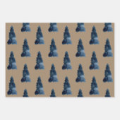Rustic Kraft Winter Woodland Blue Spruce Trees Inpakpapier Vel (Voorkant 2)
