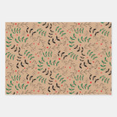 Rustic Kraft Winter Woodland Greenery Inpakpapier Vel (Voorkant)