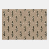 Rustic Kraft Winter Woodland Scraggly SpruceTrees Inpakpapier Vel (Voorkant 2)