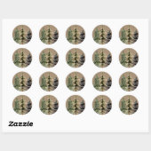 Rustic Kraft Winter Woodland Spruce Trees Ronde Sticker (Vel)