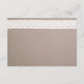 Rustic Kraft & Wit Wondenhuwelijk Detail Informatiekaartje (Achterkant)