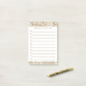 Rustic Kraft &  Witte kant Post-it® Notes (Op bureau)