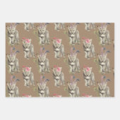 Rustic Kraft Woodland Baby Animals Fox Beer Wolf Inpakpapier Vel (Voorkant 2)
