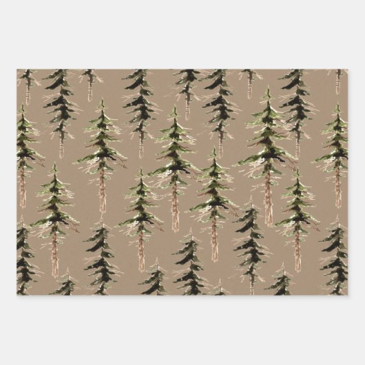Rustic Kraft Woodland Forest 2 Inpakpapier Vel (Voorkant 3)