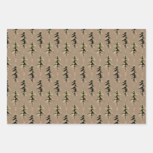 Rustic Kraft Woodland Forest 2 Inpakpapier Vel (Voorkant)
