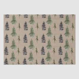 Rustic Kraft Woodland Forest Spruce Pine Tree Tissuepapier