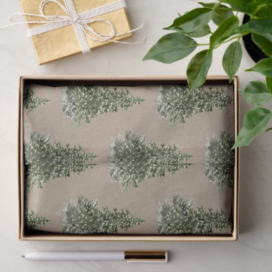 Rustic Kraft Woodland Forest Spruce Tissuepapier (Geschenk)