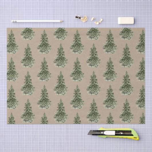 Rustic Kraft Woodland Forest Spruce Tissuepapier (Craft)