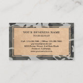 Rustic Kraft Woodland Gray Camouflage Pattern Visitekaartje (Achterkant)