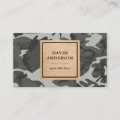 Rustic Kraft Woodland Gray Camouflage Pattern Visitekaartje (Voorkant)