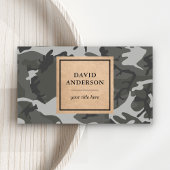 Rustic Kraft Woodland Gray Camouflage Pattern Visitekaartje