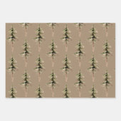 Rustic Kraft Woodland Pine en Spruce Trees Matte Inpakpapier Vel (Voorkant)