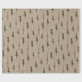 Rustic Kraft Woodland Sparse Scraggly Spruce 2 Cadeaupapier (Vlak)