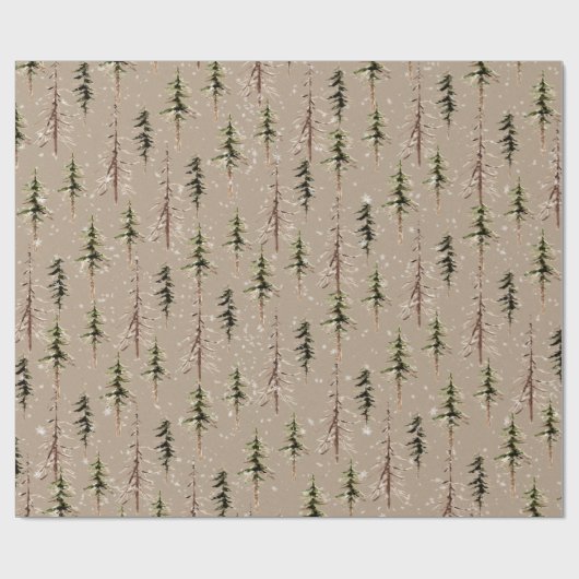 Rustic Kraft Woodland Sparse Scraggly Spruce 2 Cadeaupapier (Vlak)