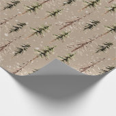 Rustic Kraft Woodland Sparse Scraggly Spruce 2 Cadeaupapier (Hoek)