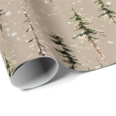 Rustic Kraft Woodland Sparse Scraggly Spruce 2 Cadeaupapier (Rol Hoek)