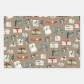Rustic Kraft Wrapped kerstcadeautjes & siervoorwer Inpakpapier Vel (Voorkant 3)