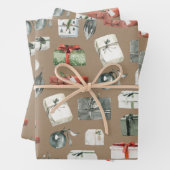 Rustic Kraft Wrapped kerstcadeautjes & siervoorwer Inpakpapier Vel (In situ)