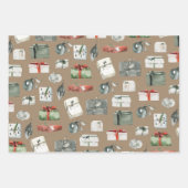 Rustic Kraft Wrapped kerstcadeautjes & siervoorwer Inpakpapier Vel (Voorkant)