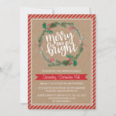 Rustic Kraft Wreath Kerstfeestelijke uitnodiging (Voorkant)