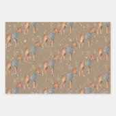 Rustic Kraft Young Reindeer voor Kerstmis Inpakpapier Vel (Voorkant)