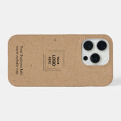 Rustic Kraft Zakelijk Bedrijfslogo iPhone Hoesje 15 Pro Case (Achterkant horizontaal)