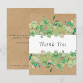Rustic Kraft Zakelijk Eucalyptus Bloemendankjewel Bedankkaart (Voorkant / Achterkant)