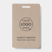 Rustic Kraft | Zakelijk Logo ID Modern Werknemer Badge (Achterkant)