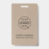 Rustic Kraft | Zakelijk Logo ID Modern Werknemer Badge (Voorzijde)