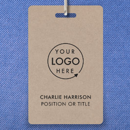 Rustic Kraft | Zakelijk Logo ID Modern Werknemer Badge