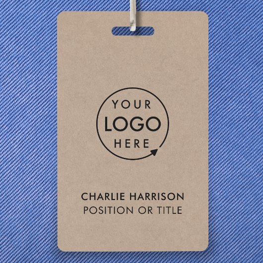 Rustic Kraft | Zakelijk Logo ID Modern Werknemer Badge