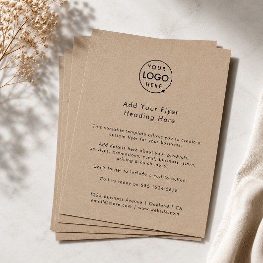 Rustic Kraft | Zakelijk Logo Moderne Reclame Flyer