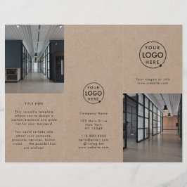 Rustic Kraft Zakelijke Foto Trifold Brochure