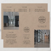 Rustic Kraft Zakelijke Foto Trifold Brochure (Voorkant / Achterkant)