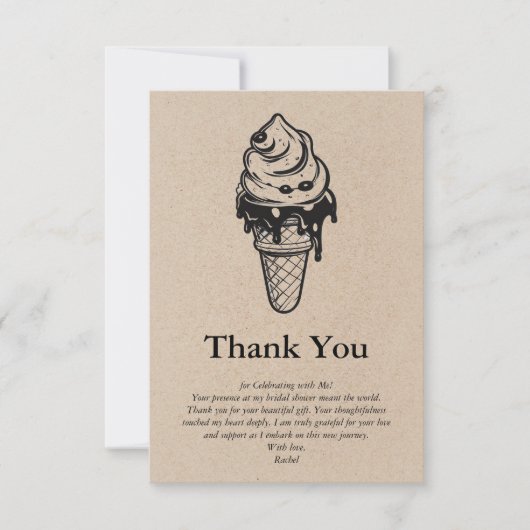 Rustic Kraft Ze Is Opgeschept Bruidsfeest Bedankkaart (Voorkant)