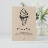 Rustic Kraft Ze is opgevist Bruidsdouche Bedankkaart (Staand voorkant)