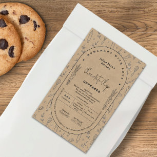 Rustic Kraft Zelfgemaakte Bakkerij Cottage Law Lab Rechthoekige Sticker