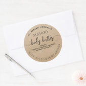 Rustic kraft Zelfgemaakte BODY BOTER Label (Envelop)