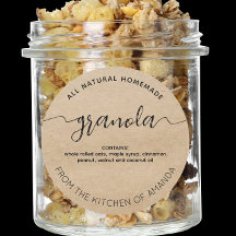 Rustic kraft Zelfgemaakte Granola Label
