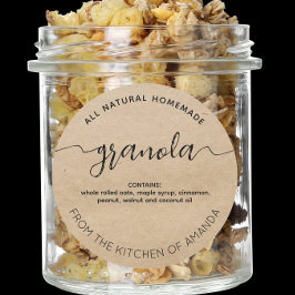 Rustic kraft Zelfgemaakte Granola Label