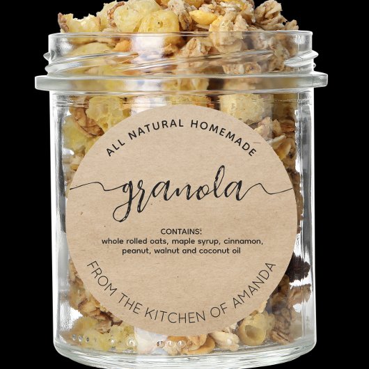 Rustic kraft Zelfgemaakte Granola Label