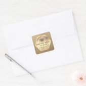  rustic Kraft ziet er uit naar honingraat Vierkante Sticker (Envelop)