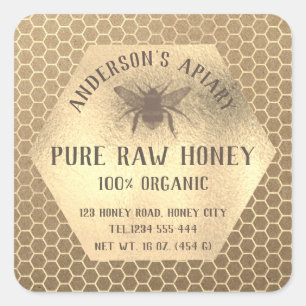 rustic Kraft ziet er uit naar honingraat Vierkante Sticker
