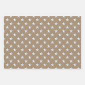 Rustic Kraft Zilver Groen Turquoise Blauwe Sterren Inpakpapier Vel (Voorkant 3)