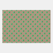 Rustic Kraft Zilver Groen Turquoise Blauwe Sterren Inpakpapier Vel (Voorkant 2)