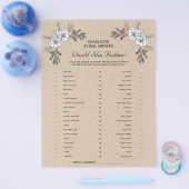 Rustic Kraft Zou Ze Liever Bruidsfeestspel Flyer (Enkel)