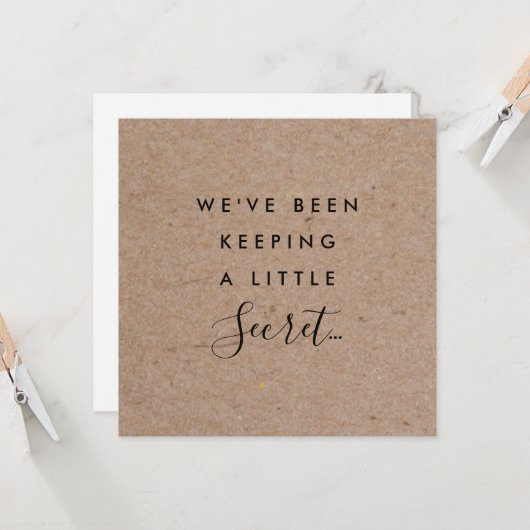 Rustic Kraft - Zwangerschap Aankondiging met Sonog (Voorkant / Achterkant in situ)